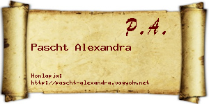 Pascht Alexandra névjegykártya